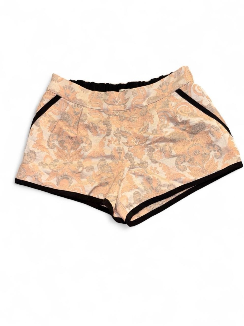 Wilfred Peach Floral Jacquard Shorts with Black Trim